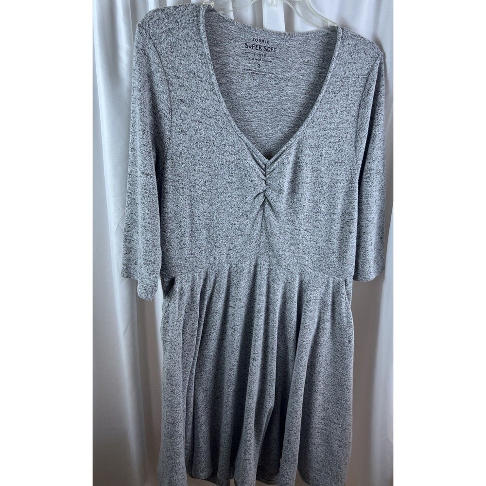Torrid Super Soft Plus Skater Women’s Plus Dress Size 2X Heater Gray Winter